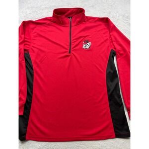 Profile Varsity Georgia Bulldogs NCAA Mens XLT Red Black 1/4‎ Zip Pullover NWT